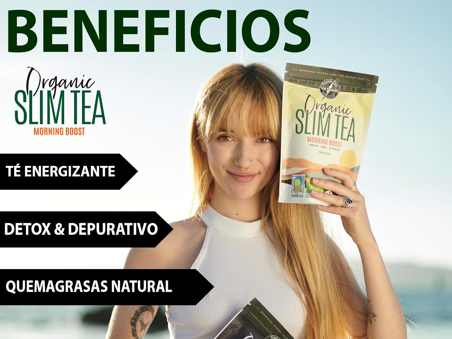 Slim Tea Morning Boost – Té Detox Adelgazante Premium, Ecológico y Energizante | Vitstorm